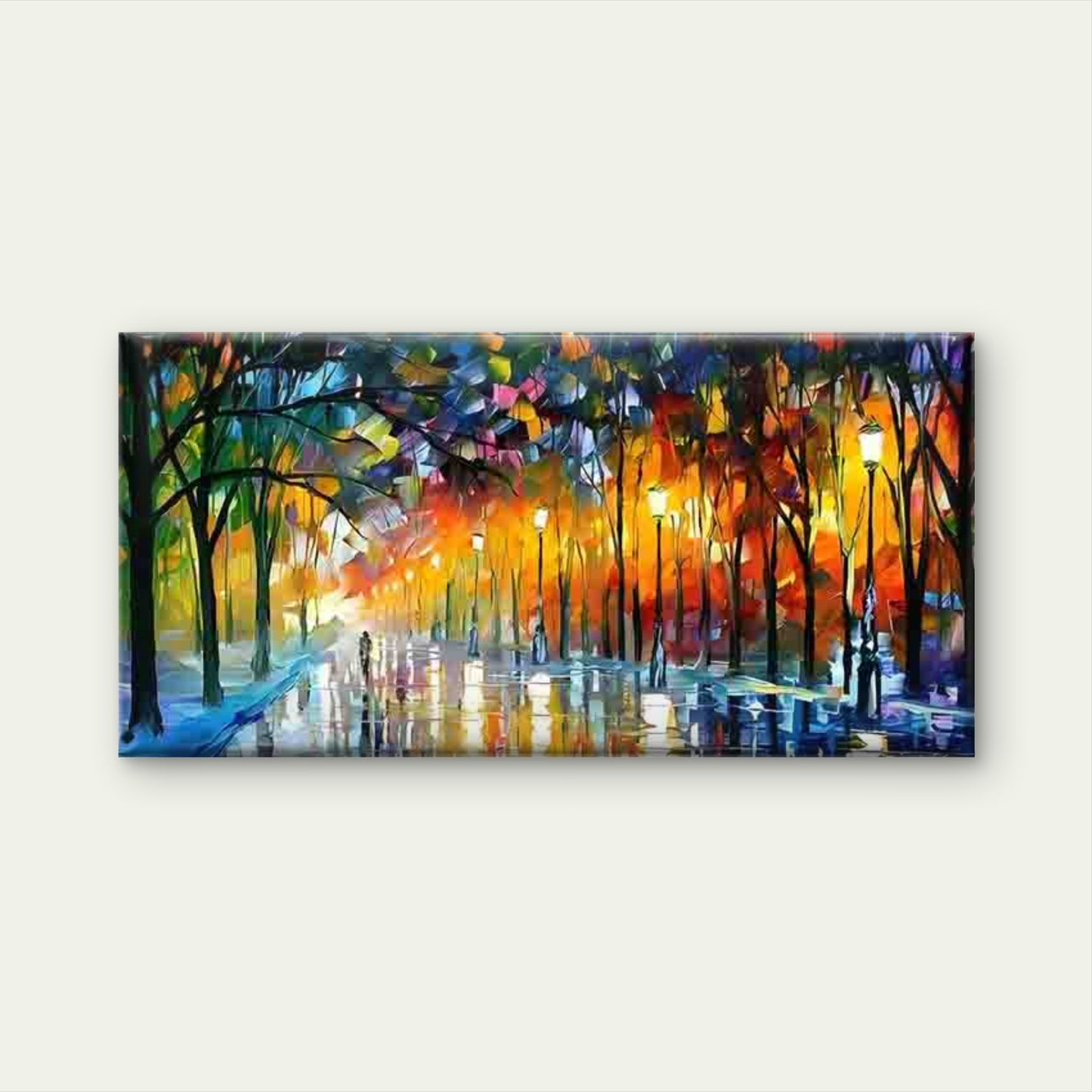 Colorful Autumn Park Wall Art Canvas Office Home Room Framed 120x60cm