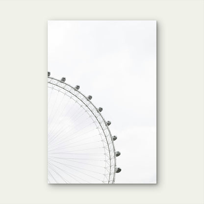 London Eye Ferris Wheel Minimalist 40x60cm Metal Print Ready to Hang