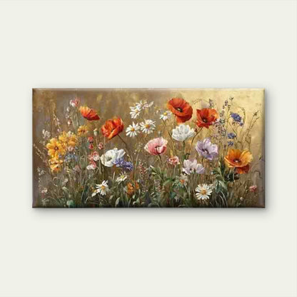 Modern Abstract Wildflower Wall Art Canvas Office Home Room Framed 120x60cm