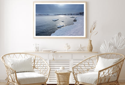 Winter Scene with the Lake Covered In Ice and Snow Home Decor Premium Quality Poster Print Choose Your Sizes