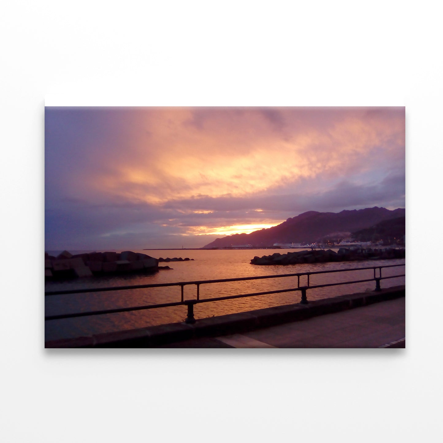 Sky With Sunset Behind Mountain Print 100% Australian Made - Bella Home Decor