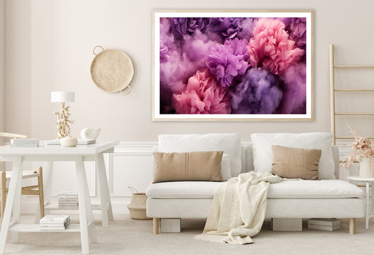 Bunch of Flowers with Pink Smoke Home Decor Premium Quality Poster Print Choose Your Sizes