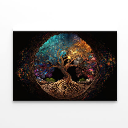 Oval Shaped Colorful Life of Tree Print 100% Australian Made