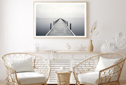 Wooden Pier on A Tranquil Lake Shrouded in Misty Home Decor Premium Quality Poster Print Choose Your Sizes