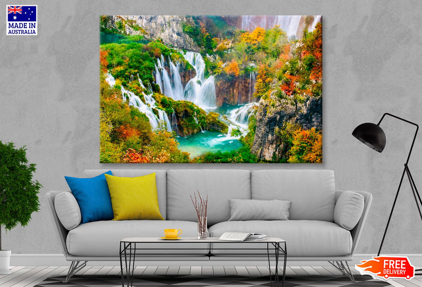 Waterfalls In the Sunshine Wall Art Decor 100% Australian Made