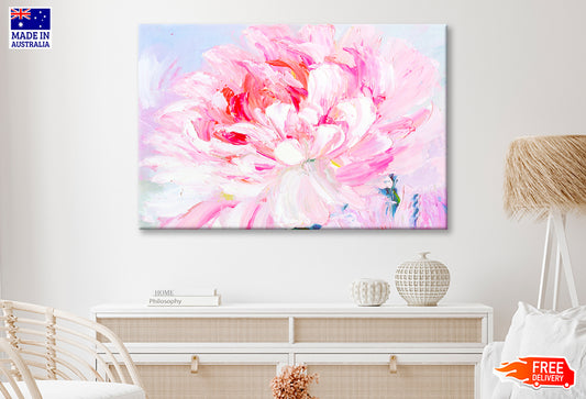 Pink and White Peony Oil Painting Wall Art Limited Edition High Quality Print