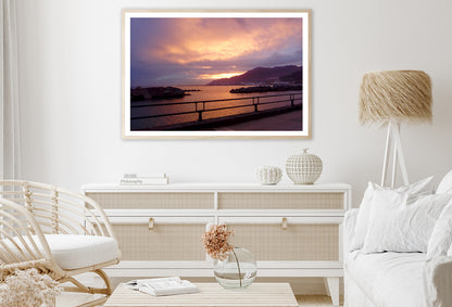 Sky With Sunset Behind Mountain Home Decor Premium Quality Poster Print Choose Your Sizes