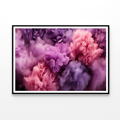 Bunch of Flowers with Pink Smoke Home Decor Premium Quality Poster Print Choose Your Sizes