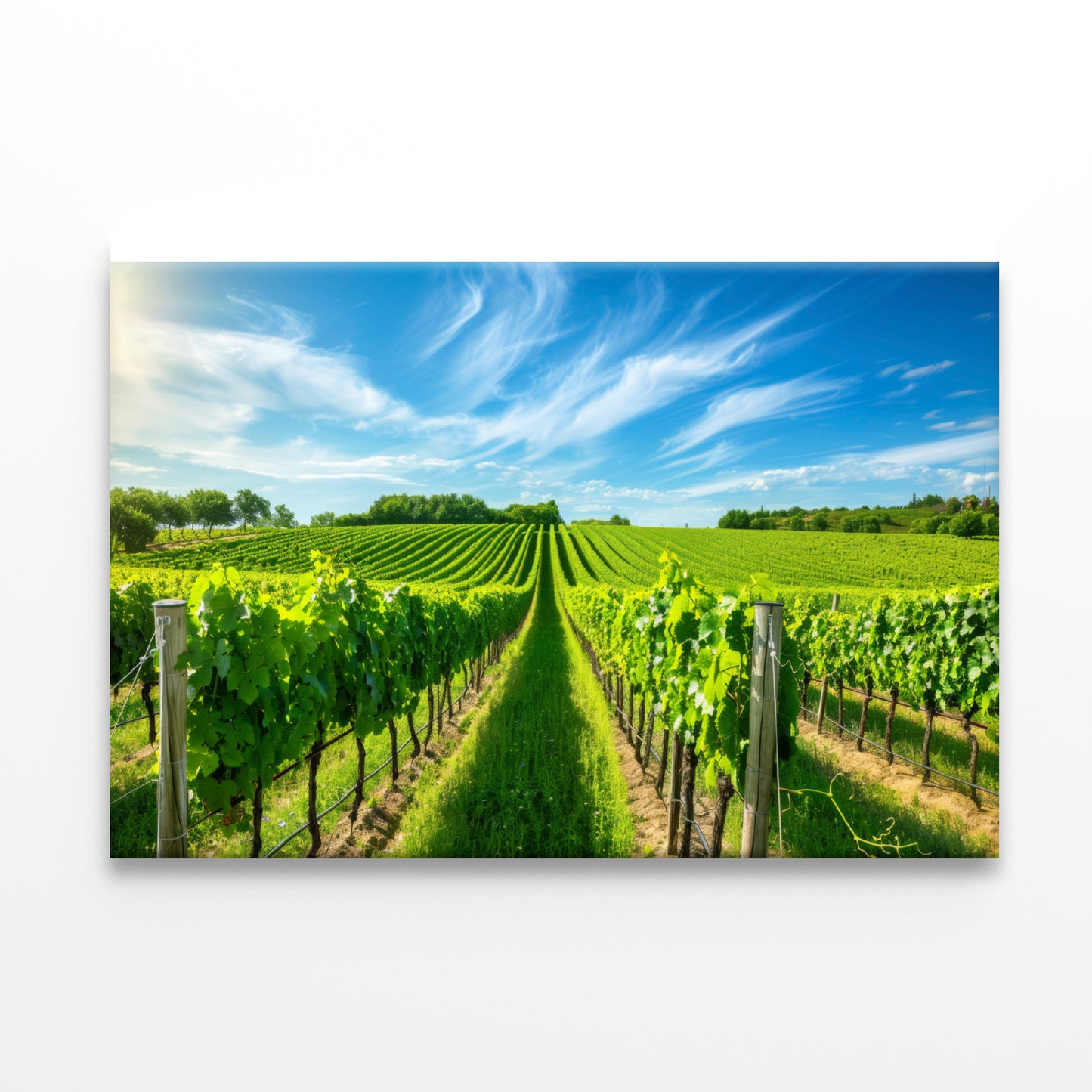 Rows of Green Plants with Sky Print 100% Australian Made - Bella Home Decor