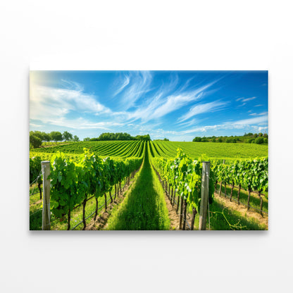 Rows of Green Plants with Sky Print 100% Australian Made - Bella Home Decor