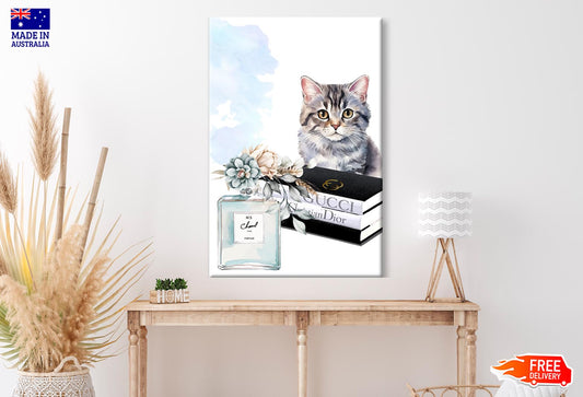 Perfume with Cat Wall Art Limited Edition High Quality Print