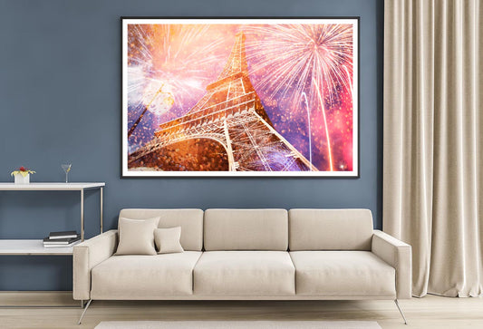 Fireworks In the Sky Over the Eiffel Tower Home Decor Premium Quality Poster Print Choose Your Sizes