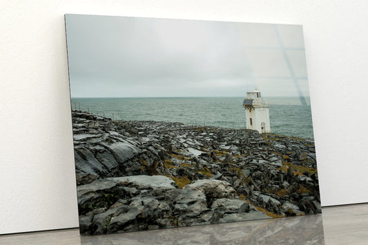 View of the Black Head Lighthouse in Ireland Acrylic Glass Print Tempered Glass Wall Art 100% Made in Australia Ready to Hang