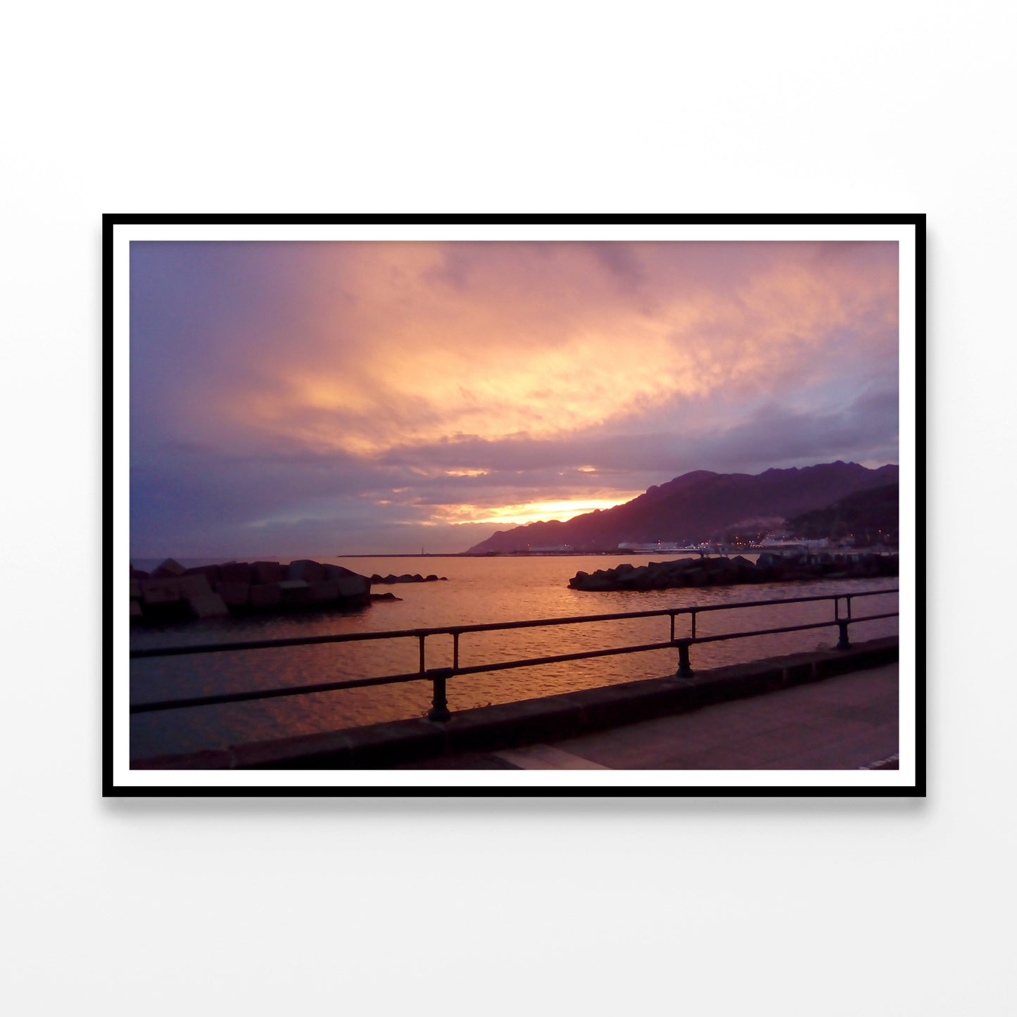 Sky With Sunset Behind Mountain Home Decor Premium Quality Poster Print Choose Your Sizes