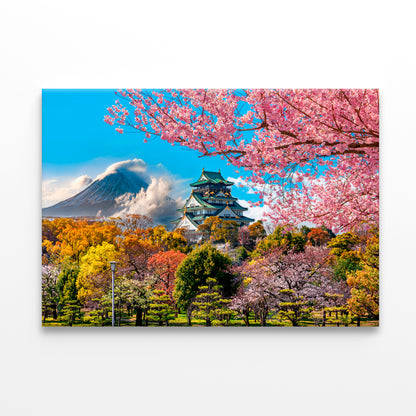 Osaka Castle & Cherry Blossom  Wall Art Decor 100% Australian Made - Bella Home Decor