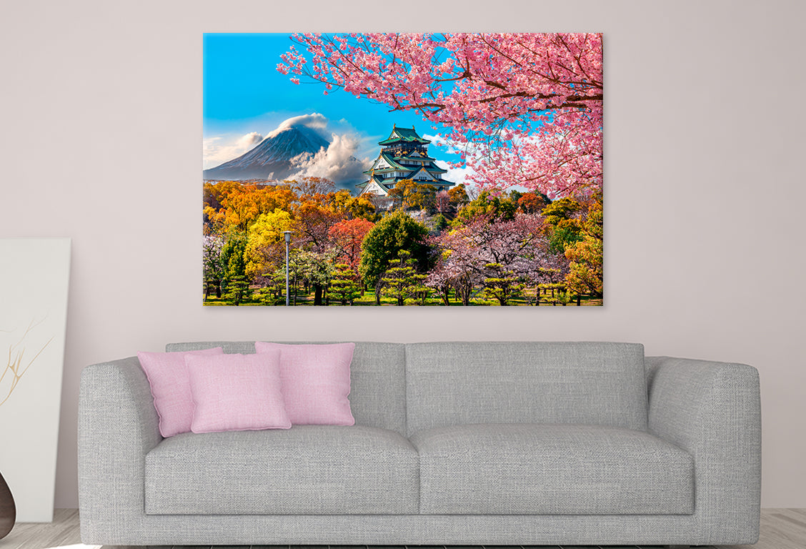 Osaka Castle & Cherry Blossom  Wall Art Decor 100% Australian Made - Bella Home Decor