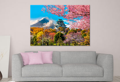 Osaka Castle & Cherry Blossom  Wall Art Decor 100% Australian Made - Bella Home Decor