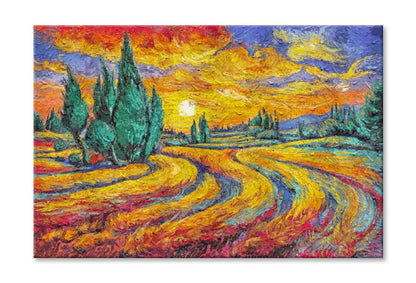 Van Gogh's Painting Wheat Field with Cypresses Wall Art Limited Edition High Quality Print