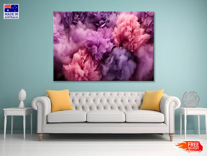 Bunch of Flowers with Pink Smoke Print 100% Australian Made - Bella Home Decor