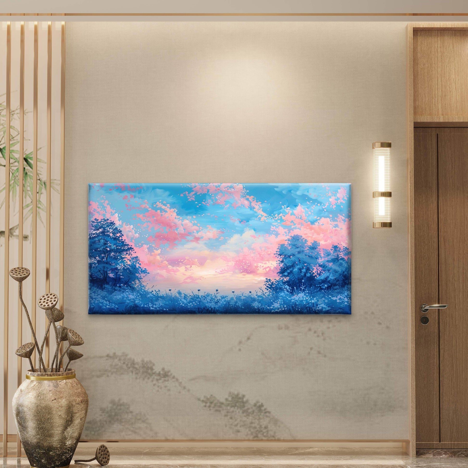 Sunset With Clouds Birds Sky Wall Art Canvas Office Home Room Framed 120x60cm - Bella Home Decor