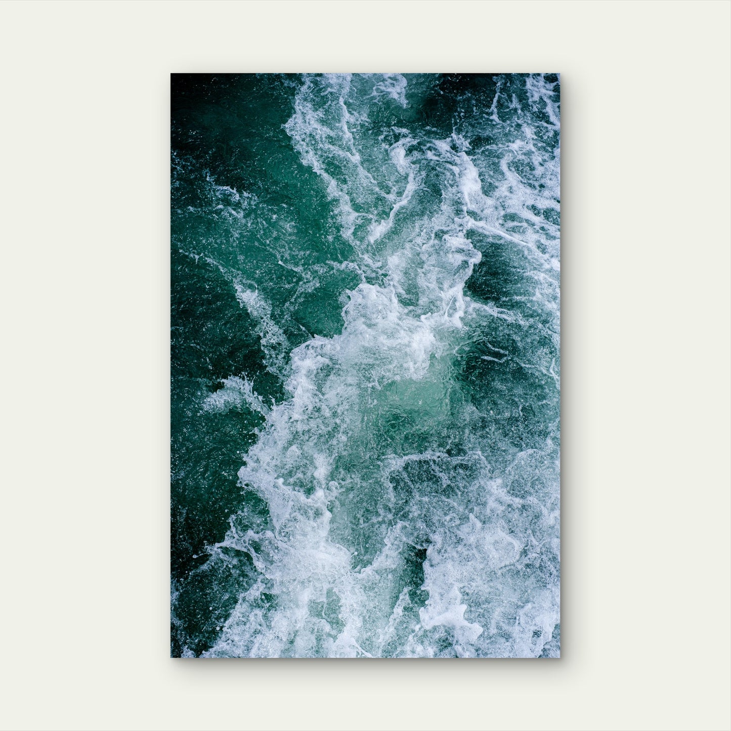 Ocean Wave Wake Sea Foam Aerial Splash 40x60cm Metal Print Ready to Hang