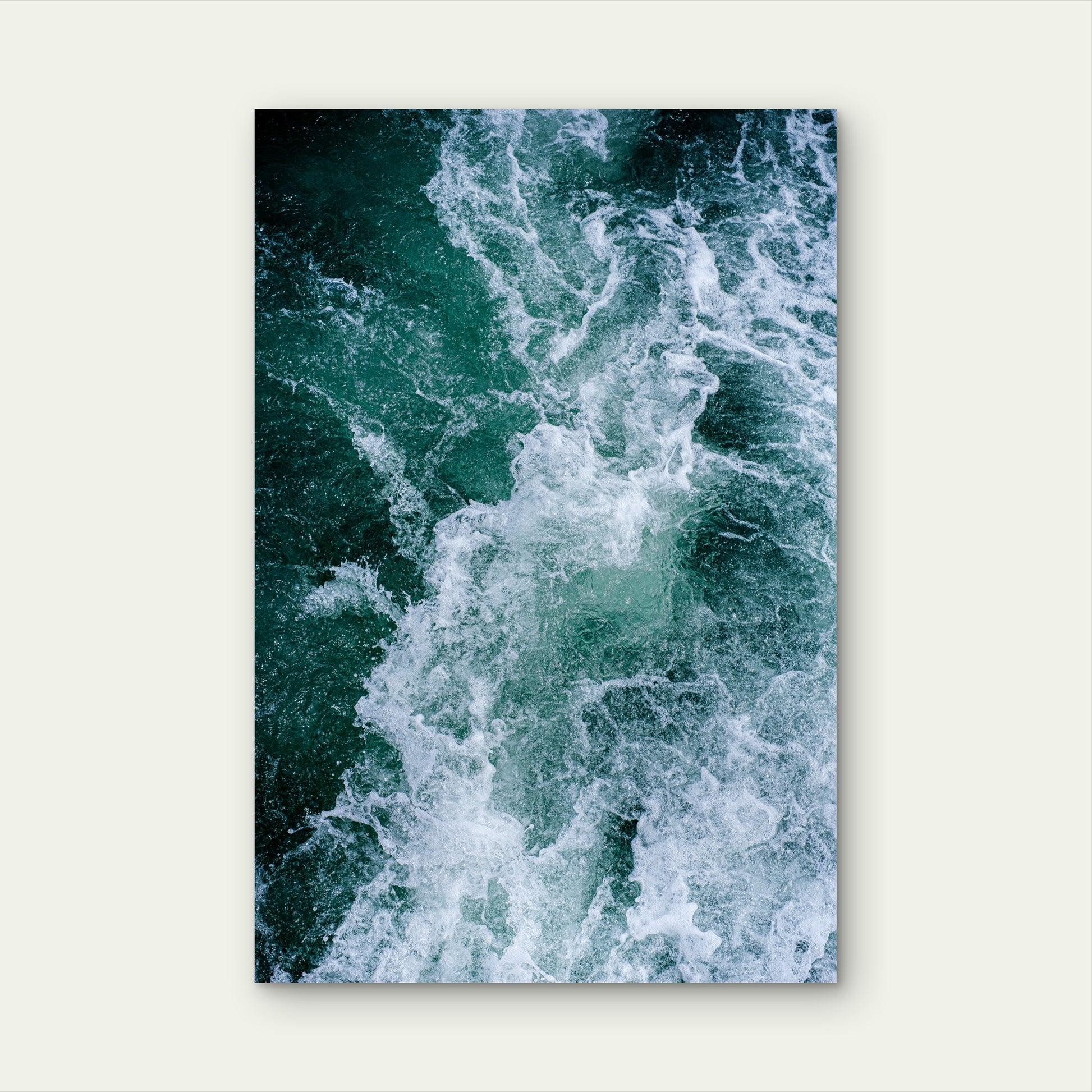 Ocean Wave Wake Sea Foam Aerial Splash 40x60cm Metal Print Ready to Hang