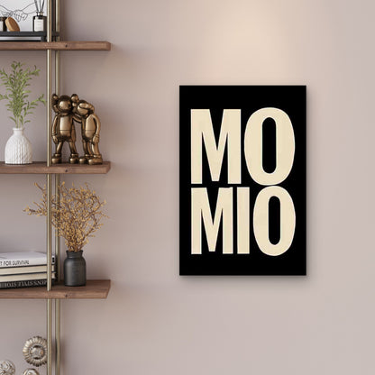 Minimalist Bold MO Lettering Metal Print Ready to Hang