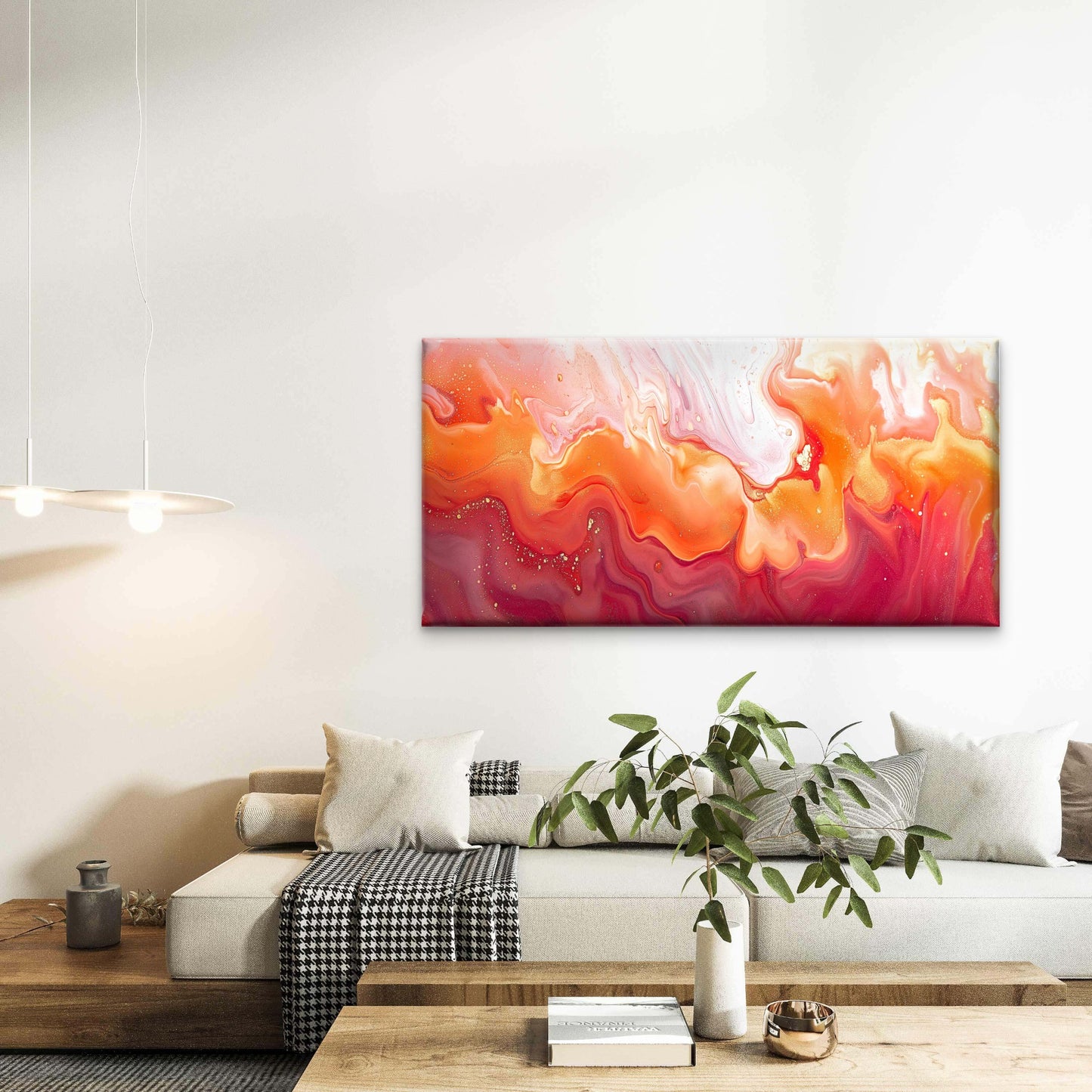 Abstract Art Marble Ink Wall Art Canvas Office Home Room Framed 120x60cm