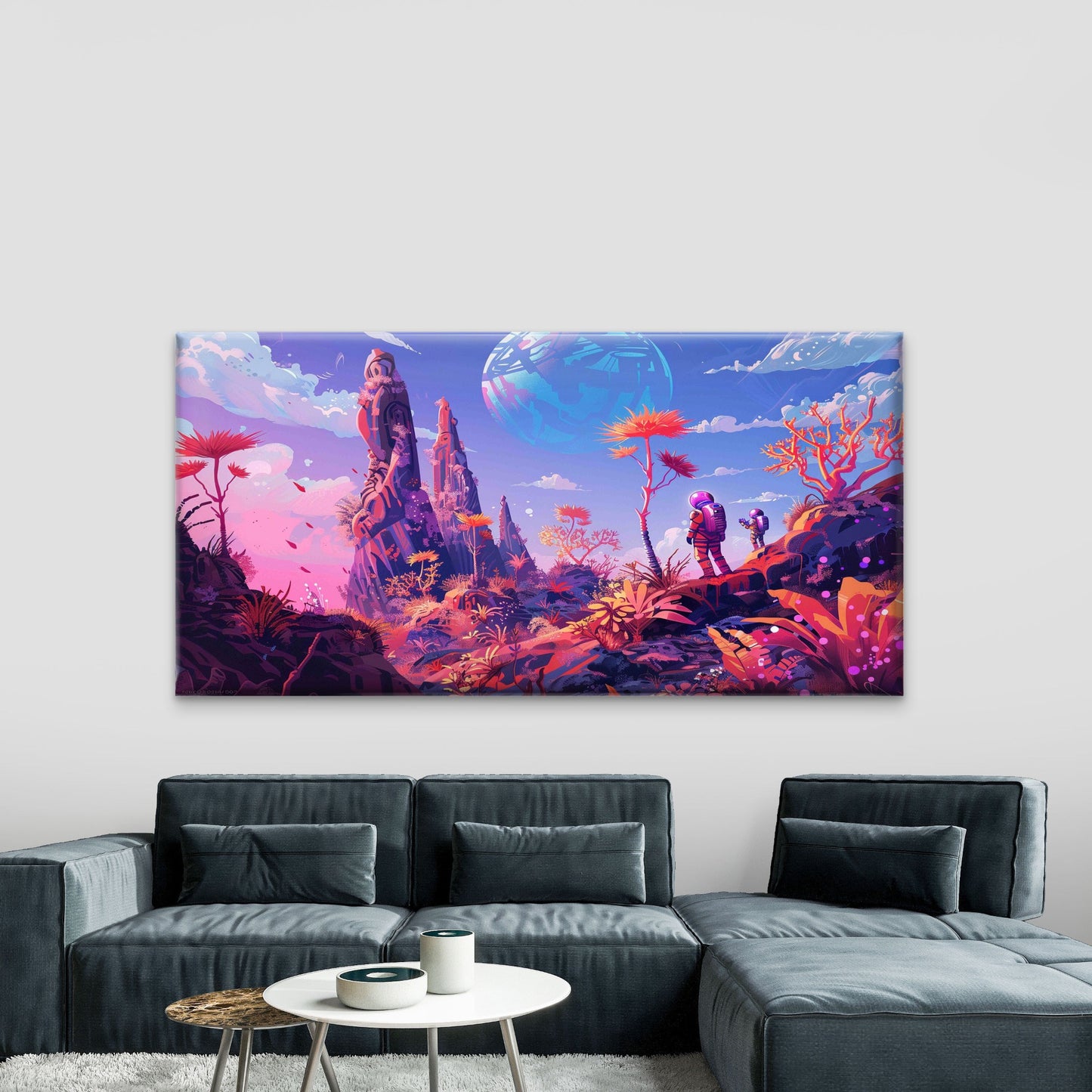 Journey Through An Alien World Wall Art Canvas Office Home Room Framed 120x60cm