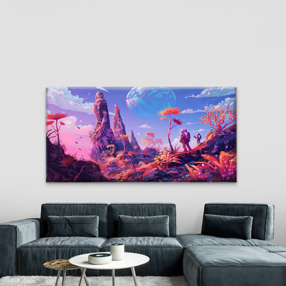Journey Through An Alien World Wall Art Canvas Office Home Room Framed 120x60cm