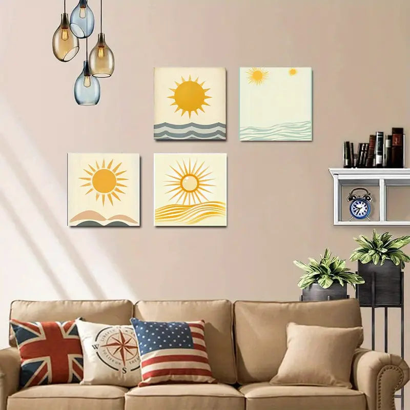 4pcs Symbolism four seasons  e  Wall Art Canvas Framed