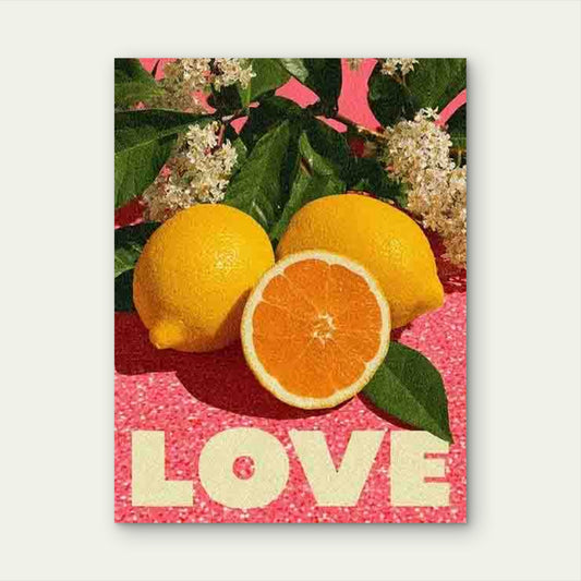Lemon Slice Accent Preppy Retro Aesthetic Metal Print Ready to Hang