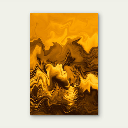 Abstract Gold and Dark Liquid Marbling 60x90cm Metal Print Ready to Hang