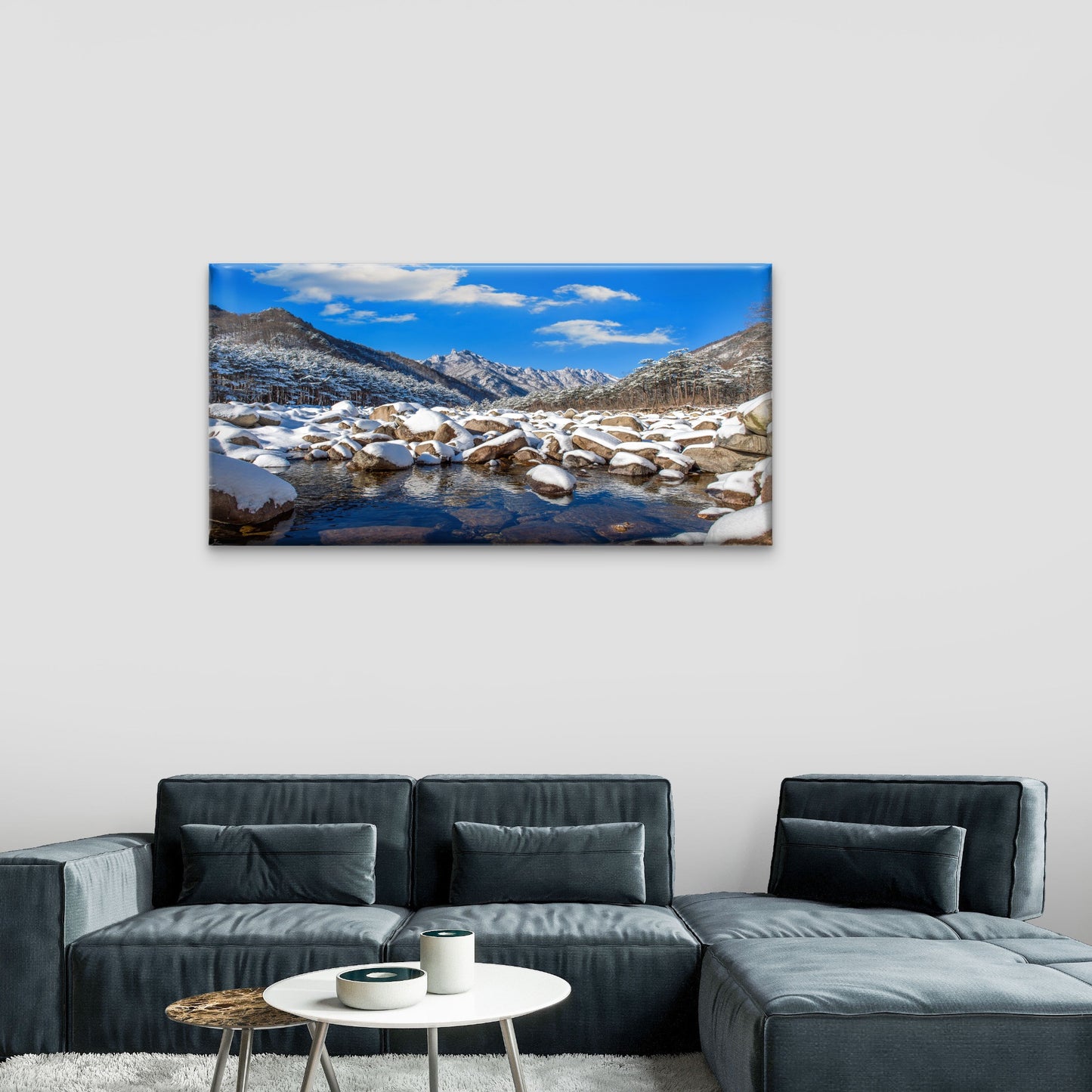 Seoraksan Mountains Covered Snow South Korea Wall Art Canvas Office Home Room Framed 120x60cm