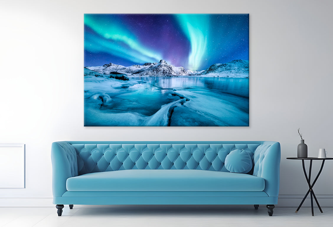 Aurora Borealis Lofoten Islands Wall Art Decor 100% Australian Made - Bella Home Decor