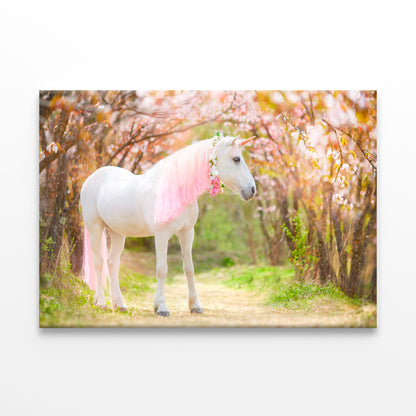 Unicorn Snow-White with Pink Mane Wall Art Decor 100% Australian Made - Bella Home Decor