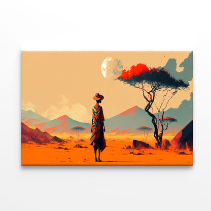 Man Walking in African Desert Print 100% Australian Made - Bella Home Decor