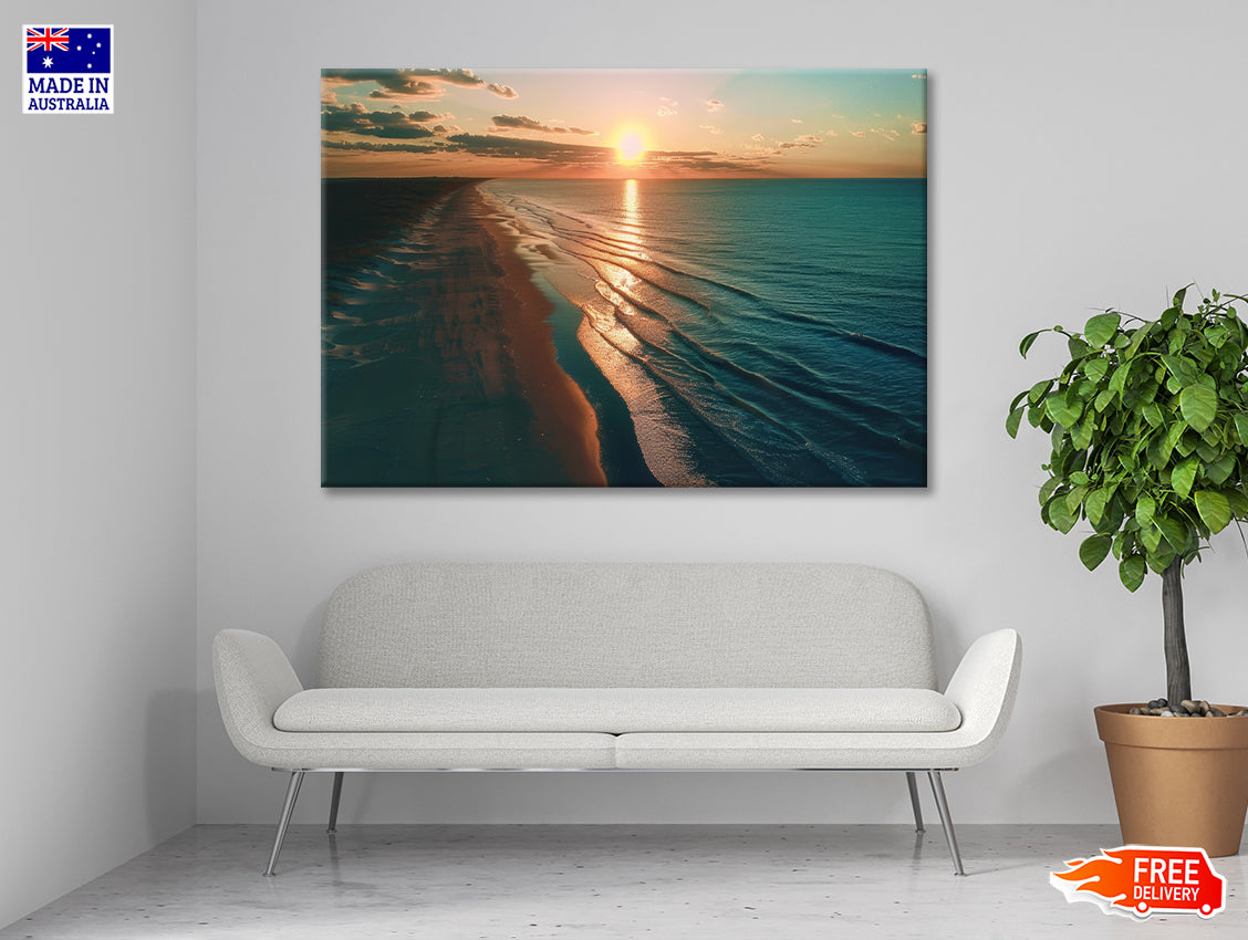 Beach at Sunset, Sky Print 100% Australian Made - Bella Home Decor