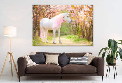 Unicorn Snow-White with Pink Mane Wall Art Decor 100% Australian Made - Bella Home Decor