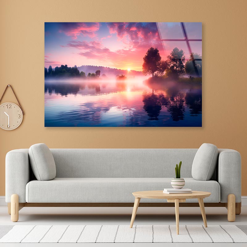 Forest Outdoor Scenery Sunrise Landscape  Acrylic Glass Print Tempered Glass Wall Art 100% Made in Australia Ready to Hang