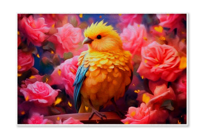 Cute Bird & Flowers Abstract Wall Art Limited Edition High Quality Print