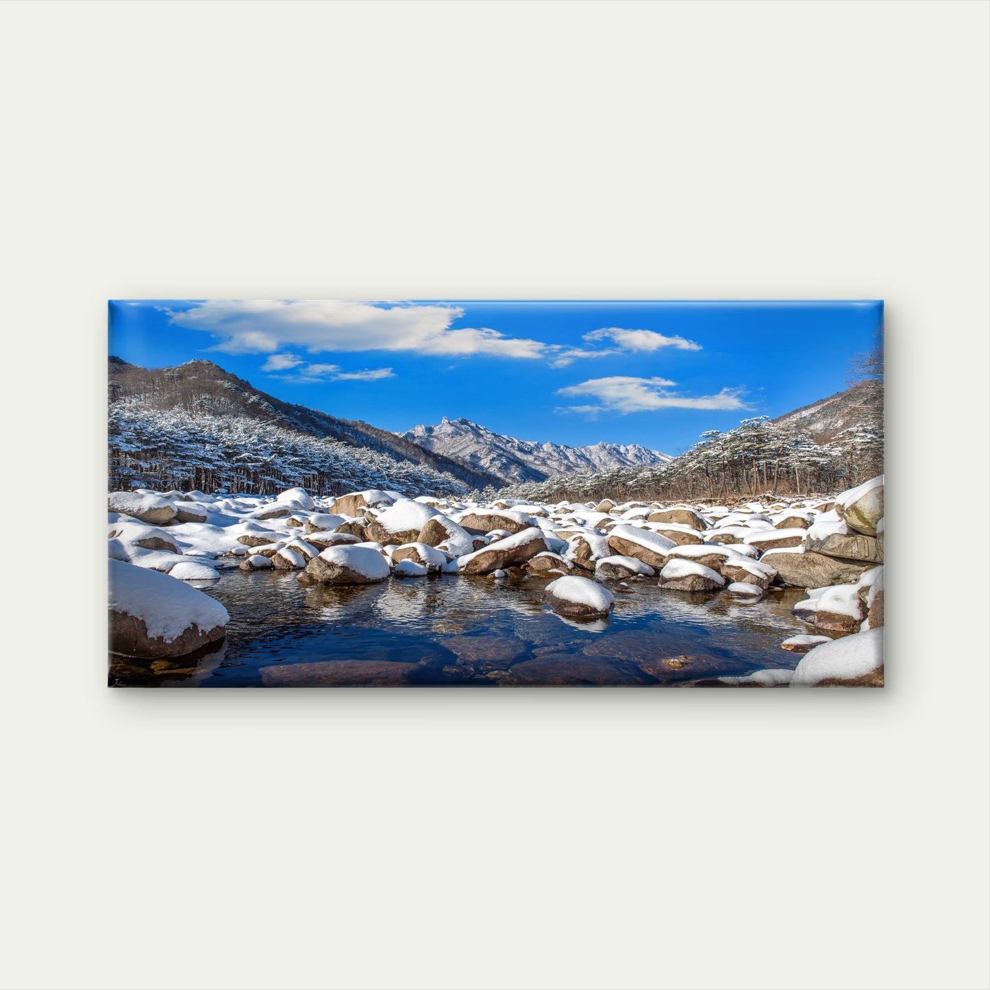 Seoraksan Mountains Covered Snow South Korea Wall Art Canvas Office Home Room Framed 120x60cm