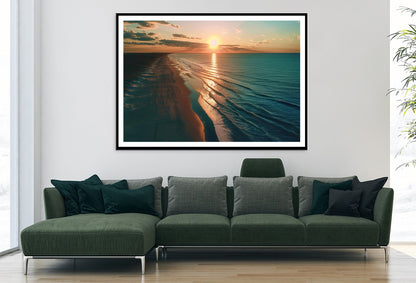 Beach at Sunset, Sky Home Decor Premium Quality Poster Print Choose Your Sizes - Bella Home Decor