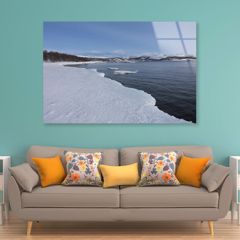 Body of Water Surrounded by Trees in winter Acrylic Glass Print Tempered Glass Wall Art 100% Made in Australia Ready to Hang