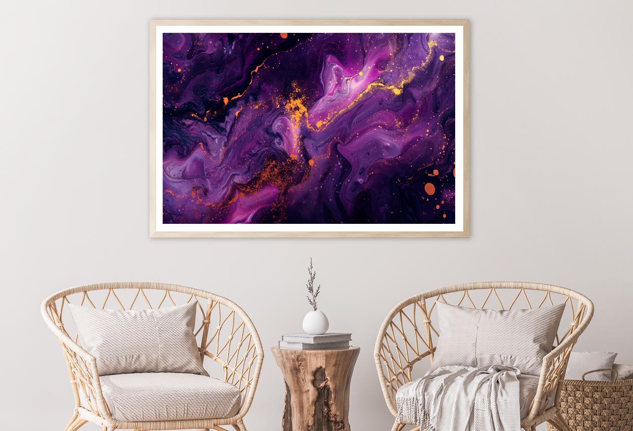 Purple Gold & Black Abstract Home Decor Premium Quality Poster Print Choose Your Sizes - Bella Home Decor