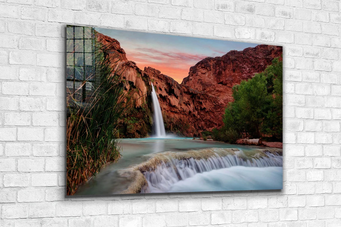 Waterfall Rocks Scenery UV Direct Aluminum Print Australian Made Quality