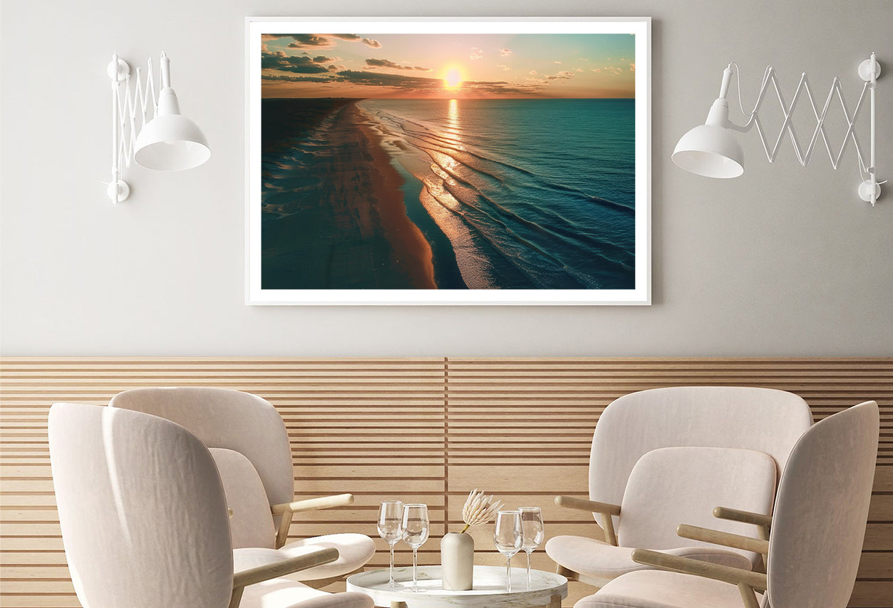 Beach at Sunset, Sky Home Decor Premium Quality Poster Print Choose Your Sizes - Bella Home Decor