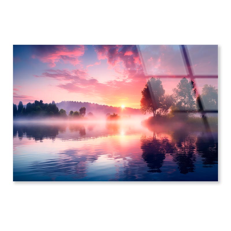 Forest Outdoor Scenery Sunrise Landscape  Acrylic Glass Print Tempered Glass Wall Art 100% Made in Australia Ready to Hang