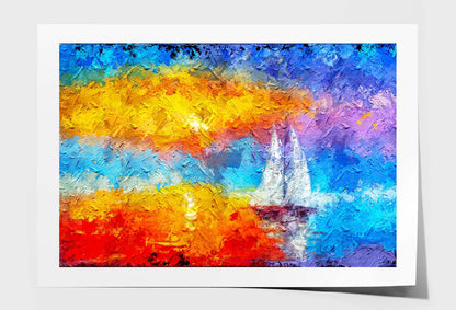 Seascape Paintings With Sunlight Background Wall Art Limited Edition High Quality Print