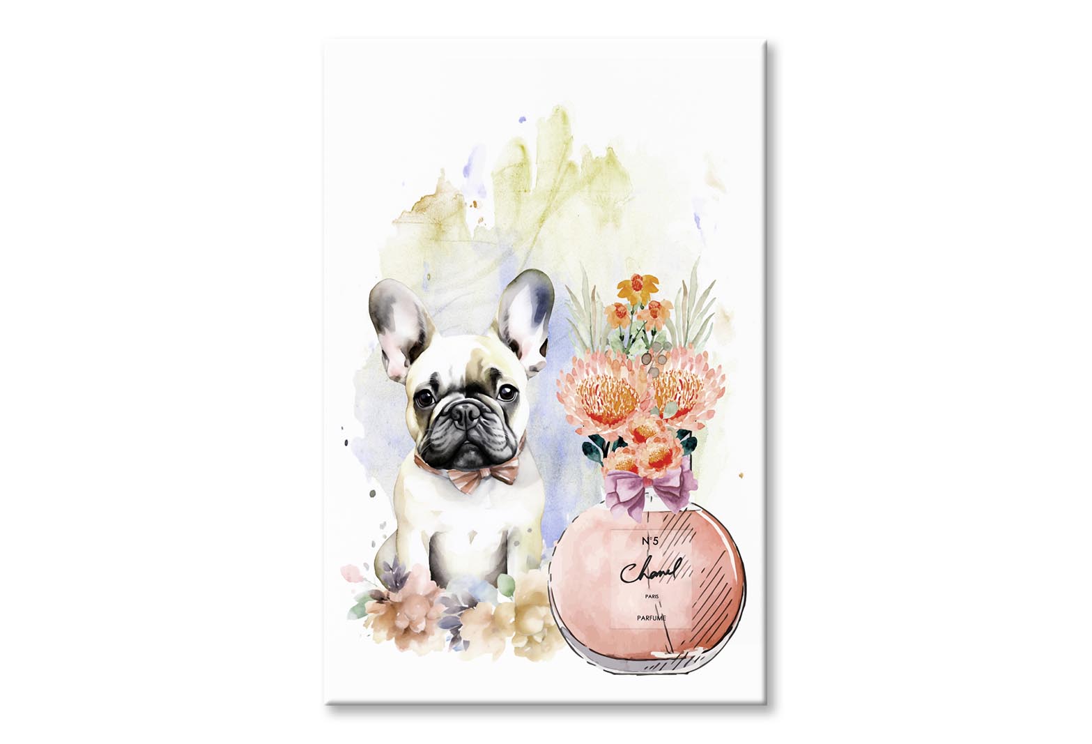 Perfume and Bulldog Wall Art Limited Edition High Quality Print Stretched Canvas None